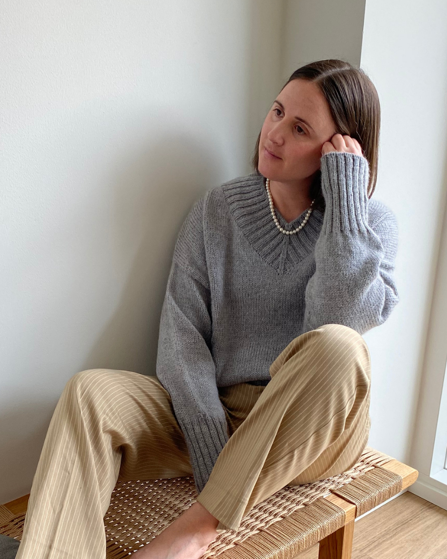 Hannah Sweater V-neck - garnkit